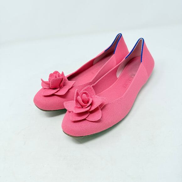 Rothy’s Pink Rose Flower Flats Knit Ballet Shoes Women’s Size 9 - Picture 10 of 10